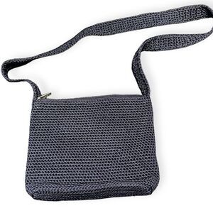 THE SAK Black Crochet Crossbody Shoulder Bag
